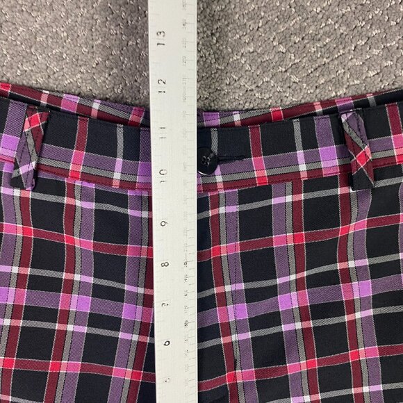 Adidas Shorts Men's 34 Purple Pink Golf Flat Front Plaid Check - Picture 10 of 13